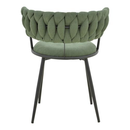 Πολυθρόνα Alkia I pakoworld ύφασμα σε χακί απόχρωση- πόδι μαύρο μέταλλο 57x58.5x72εκ