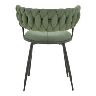 Πολυθρόνα Alkia I pakoworld ύφασμα σε χακί απόχρωση- πόδι μαύρο μέταλλο 57x58.5x72εκ