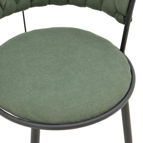 Πολυθρόνα Alkia I pakoworld ύφασμα σε χακί απόχρωση- πόδι μαύρο μέταλλο 57x58.5x72εκ