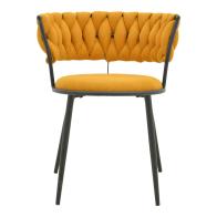 Πολυθρόνα Alkia I pakoworld ύφασμα σε κίτρινη απόχρωση- πόδι μαύρο μέταλλο 57x58.5x72εκ
