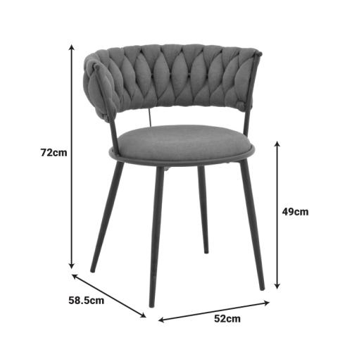 Πολυθρόνα Alkia I pakoworld ύφασμα σε κίτρινη απόχρωση- πόδι μαύρο μέταλλο 57x58.5x72εκ