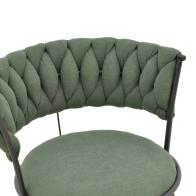 Σκαμπό μπαρ Alkia I pakoworld ύφασμα σε χακί απόχρωση- πόδι μαύρο μέταλλο 50x56x95εκ