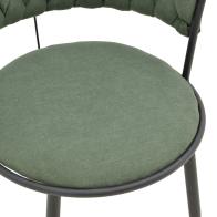 Σκαμπό μπαρ Alkia I pakoworld ύφασμα σε χακί απόχρωση- πόδι μαύρο μέταλλο 50x56x95εκ