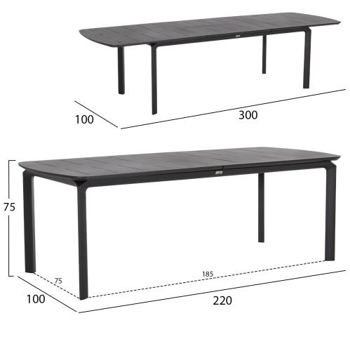 ΤΡΑΠΕΖΙ ΕΠΕΚΤΕΙΝΟΜΕΝΟ SYMPO HM6415.01 ΓΚΡΙ ΑΛΟΥΜΙΝΙΟ 220-300x100x75Υεκ