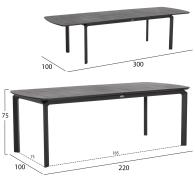 ΤΡΑΠΕΖΙ ΕΠΕΚΤΕΙΝΟΜΕΝΟ SYMPO HM6415.01 ΓΚΡΙ ΑΛΟΥΜΙΝΙΟ 220-300x100x75Υεκ