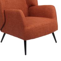 Πολυθρόνα Mareta pakoworld terracotta ύφασμα με πόδι σε μαύρη απόχρωση 83x80x99εκ