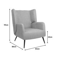 Πολυθρόνα Mareta pakoworld terracotta ύφασμα με πόδι σε μαύρη απόχρωση 83x80x99εκ