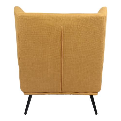 Πολυθρόνα Mareta pakoworld κίτρινο ύφασμα με πόδι σε μαύρη απόχρωση 83x80x99εκ