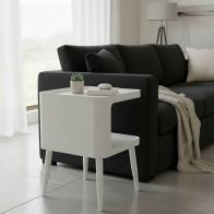 Βοηθητικό τραπέζι Cubino pakoworld μέταλλο σε κρεμ απόχρωση 35x35x50εκ