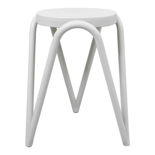 Σκαμπό Serzona pakoworld pp σε λευκή απόχρωση Φ27x45.5εκ