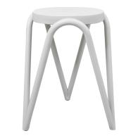 Σκαμπό Serzona pakoworld pp σε λευκή απόχρωση Φ27x45.5εκ