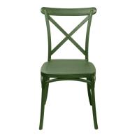 Καρέκλα Crossie pakoworld στοιβαζόμενη pp σε σκούρο πράσινο απόχρωση 38x46.5x82εκ