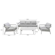 Σαλόνι εξωτερικού χώρου Marlena pakoworld μπεζ αλουμίνιο με ύφασμα σε απόχρωση ανοιχτό γκρι