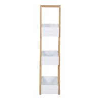 Ραφιέρα δαπέδου Tercy pakoworld μπαμπού σε λευκή-φυσική απόχρωση 30x18x80εκ