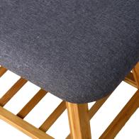 Παπουτσοθήκη-Σκαμπό Zerma pakoworld 4 ζευγών μπαμπού-ύφασμα σε φυσική-γκρι απόχρωση 100x30.5x44εκ