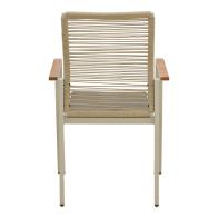 Πολυθρόνα Aegean pakoworld στοιβαζόμενη -teak- αλουμίνιο κ textline σε κρεμ-pe σχοινί σε φυσική απόχρωση 57x64x87εκ