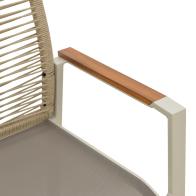 Πολυθρόνα Aegean pakoworld στοιβαζόμενη -teak- αλουμίνιο κ textline σε κρεμ-pe σχοινί σε φυσική απόχρωση 57x64x87εκ