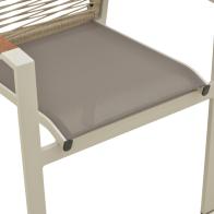 Πολυθρόνα Aegean pakoworld στοιβαζόμενη -teak- αλουμίνιο κ textline σε κρεμ-pe σχοινί σε φυσική απόχρωση 57x64x87εκ