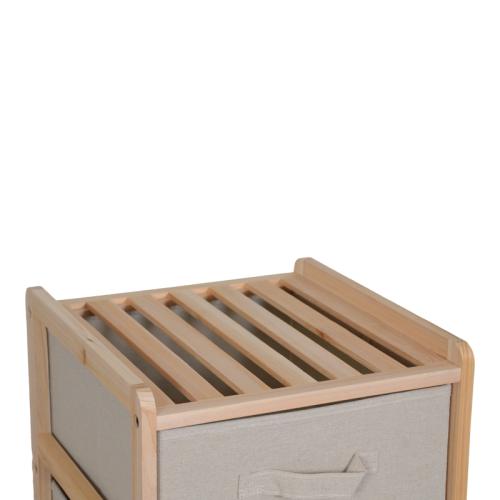 Συρταριέρα Wolen pakoworld ξύλο ελάτου-ύφασμα σε φυσική-μπεζ απόχρωση 34.5x36.5x67εκ