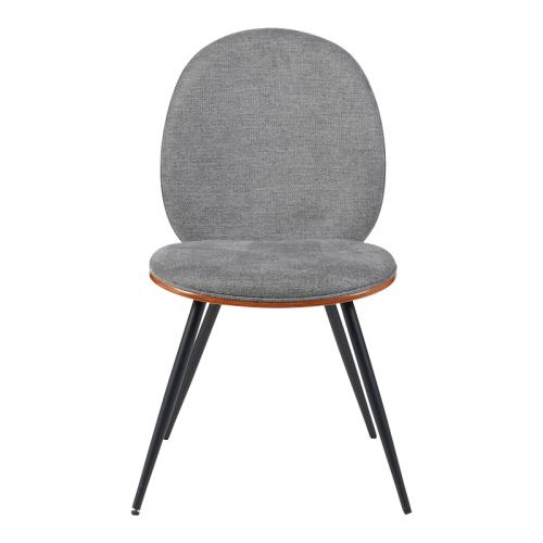 Καρέκλα Nerezy pakoworld σκελετός plywood με γκρι ύφασμα 57.5x48x88εκ