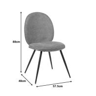 Καρέκλα Nerezy pakoworld σκελετός plywood με γκρι ύφασμα 57.5x48x88εκ