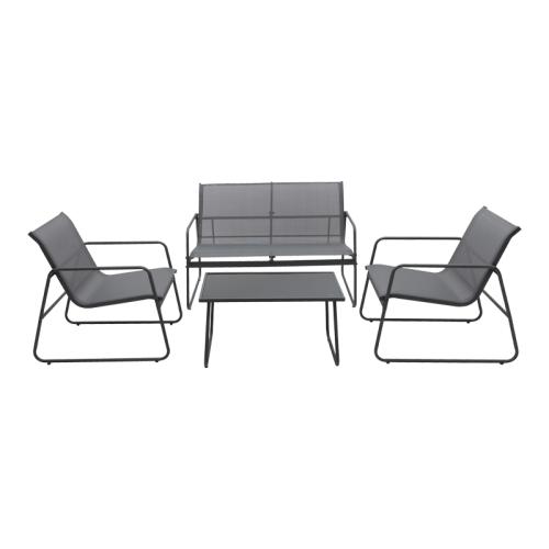 Σαλόνι εξωτερικού χώρου Veranda textilene-μέταλλο σε ανθρακί απόχρωση