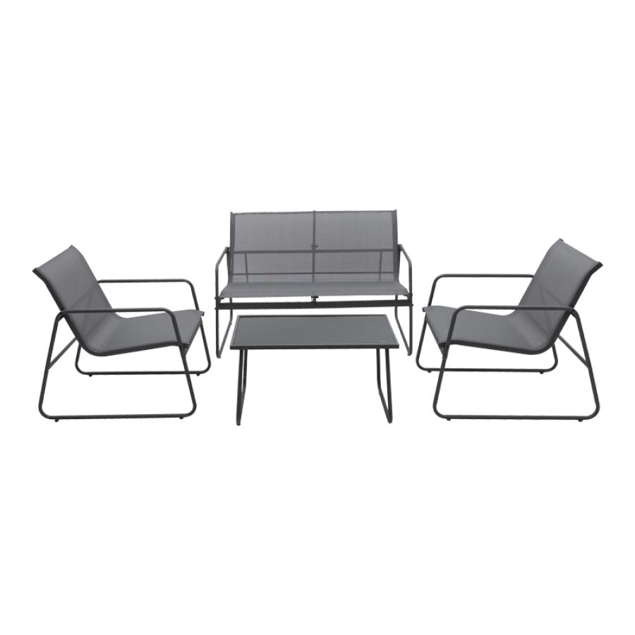 Σαλόνι εξωτερικού χώρου Veranda textilene-μέταλλο σε ανθρακί απόχρωση