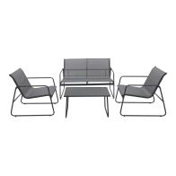 Σαλόνι εξωτερικού χώρου Veranda textilene-μέταλλο σε ανθρακί απόχρωση