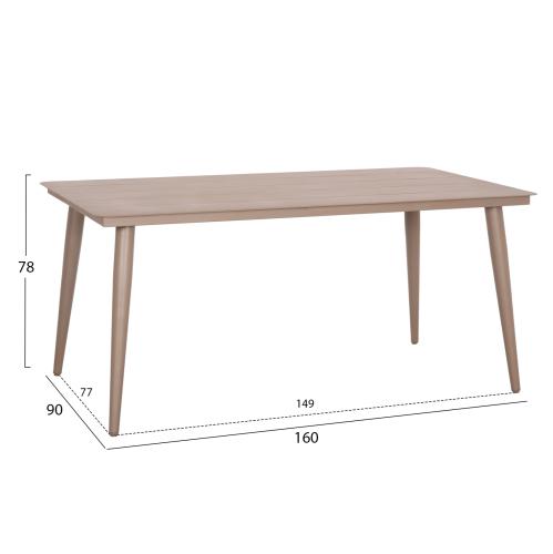 ΤΡΑΠΕΖΙ ΑΛΟΥΜΙΝΙΟΥ ΟΡΘΟΓΩΝΙΟ HIGER HM6291.04 ΚΑΠΟΥΤΣΙΝΟ 160x90x78Υεκ.