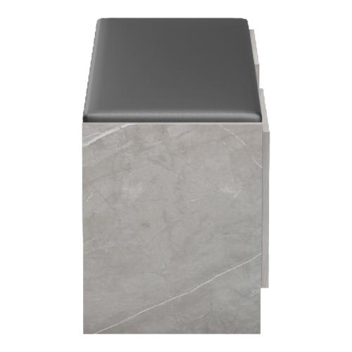 Παπουτσοθήκη-σκαμπό Zulla pakoworld γκρι μπεζ εφε μαρμαρου-μαυρο 110x37x43εκ