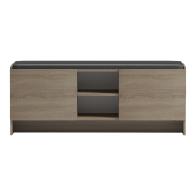 Παπουτσοθήκη-σκαμπό Zulla pakoworld sonoma-μαύρο 110x37x43εκ