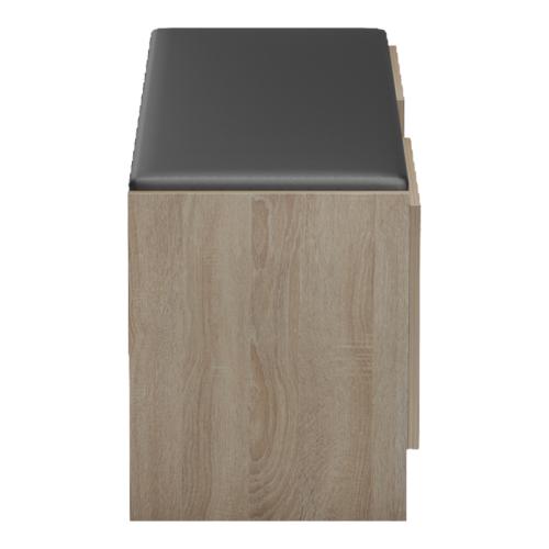 Παπουτσοθήκη-σκαμπό Zulla pakoworld sonoma-μαύρο 110x37x43εκ