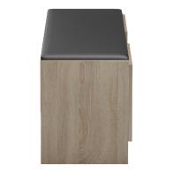 Παπουτσοθήκη-σκαμπό Zulla pakoworld sonoma-μαύρο 110x37x43εκ