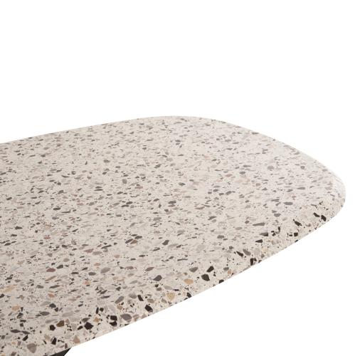 ΤΡΑΠΕΖΙ ΟΒΑΛ RODDEN HM11903.03 ΜΕ WERZALIT TERRAZZO-ΜΑΥΡΗ ΧΙΑΣΤΙ ΒΑΣΗ 146x94x75Υεκ
