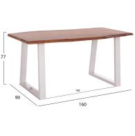 ΤΡΑΠΕΖΙ ΤΡΑΠΕΖΑΡΙΑΣ MONTANA HM8336.12 ΞΥΛΟ ΑΚΑΚΙΑΣ 4εκ.ΠΑΧΟΣ-ΛΕΥΚΑ ΠΟΔΙΑ 160X90X77Υεκ.