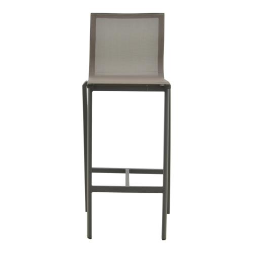 Σκαμπό μπαρ Melina pakoworld στοιβαζόμενη αλουμίνιο σε ανθρακί- textline σε γκρι απόχρωση 57x52,5x106,5εκ