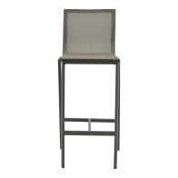 Σκαμπό μπαρ Melina pakoworld στοιβαζόμενη αλουμίνιο σε ανθρακί- textline σε γκρι απόχρωση 57x52,5x106,5εκ