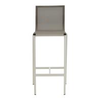 Σκαμπό μπαρ Melina pakoworld στοιβαζόμενη αλουμίνιο σε λευκή- textline σε γκρι απόχρωση 57x52,5x106,5εκ