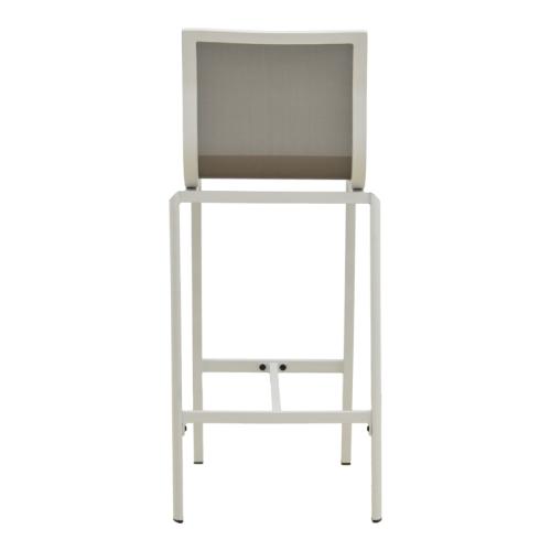 Σκαμπό μπαρ Melina pakoworld στοιβαζόμενη αλουμίνιο σε λευκή- textline σε γκρι απόχρωση 57x52,5x106,5εκ