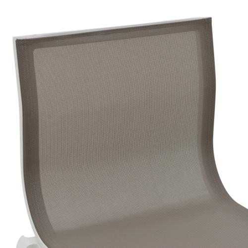 Σκαμπό μπαρ Melina pakoworld στοιβαζόμενη αλουμίνιο σε λευκή- textline σε γκρι απόχρωση 57x52,5x106,5εκ