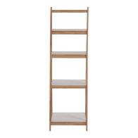 Ραφιέρα δαπέδου Benwen pakoworld πτυσσόμενη rubberwood-mdf σε λευκή-φυσική απόχρωση 42x34.5x140εκ