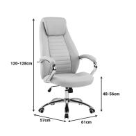 Καρέκλα γραφείου διευθυντή Sonar pakoworld μπεζ pu 61x57x120-128εκ