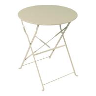 Τραπεζαρία Bistro pakoworld σετ 3τεμ μεταλλική αναδιπλούμενη σε μπεζ απόχρωση Φ60x71εκ