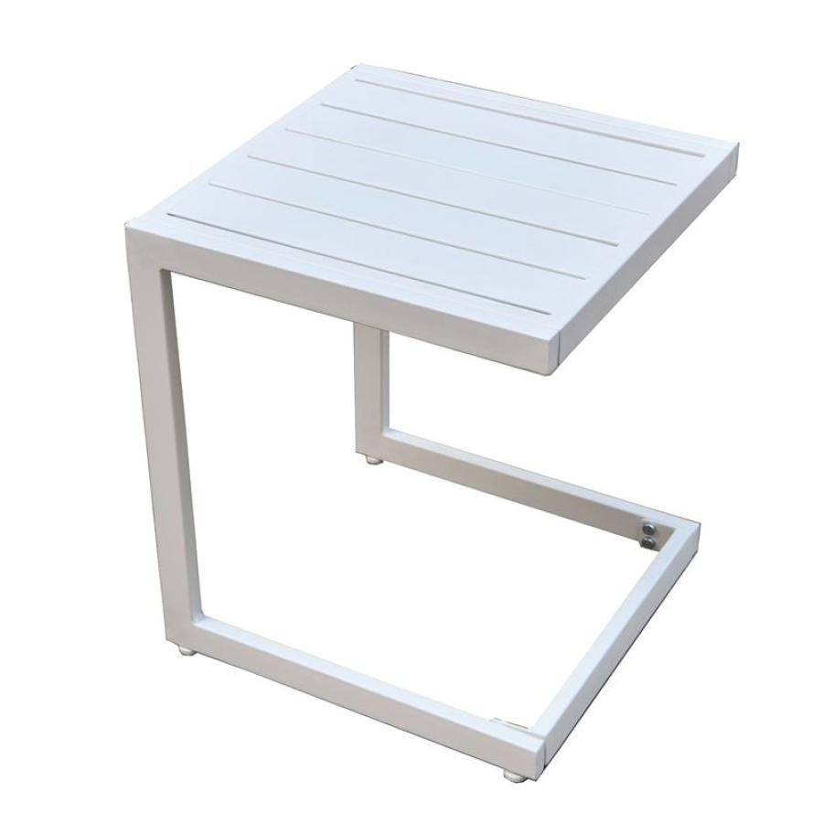 CORTE Βοηθητικό Τραπεζάκι, Μέταλλο Βαφή Άσπρο