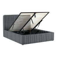 Κρεβάτι διπλό Zilin pakoworld ύφασμα ανθρακί με αποθηκευτικό χώρο 160x200εκ