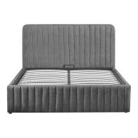 Κρεβάτι διπλό Zilin pakoworld ύφασμα ανθρακί με αποθηκευτικό χώρο 160x200εκ