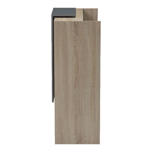 Γραφείο reception Zowel pakoworld με led sonoma-ανθρακί 90x40x110εκ