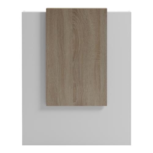 Γραφείο reception Zowel pakoworld με led λευκό - sonoma 90x40x110εκ