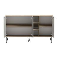 Μπουφές Balain pakoworld sonoma-γκρι μπεζ όψη μαρμάρου 142x35.5x83εκ