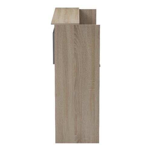 Γραφείο reception Optima pakoworld με led sonoma-ανθρακί 110x40x110εκ